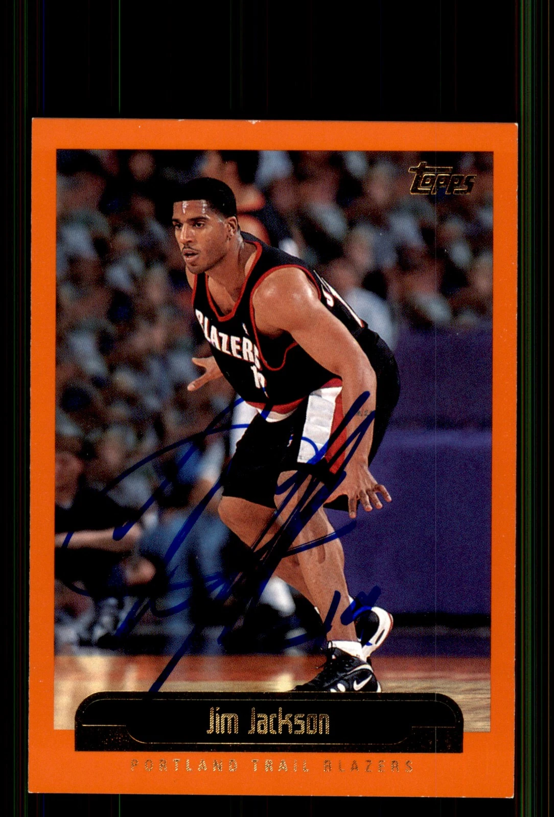 Signed Basketball Card Auto Jim Jackson 1999-00 Topps #95 Portland Trail Blazers