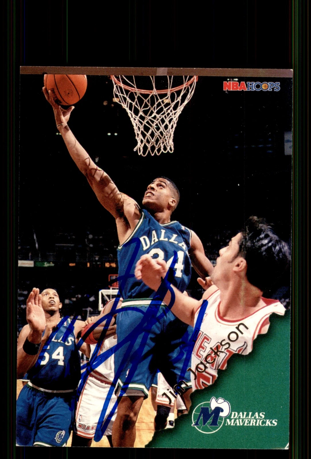 Signed Basketball Card Auto Jim Jackson 1996-97 Hoops #33 Dallas Mavericks