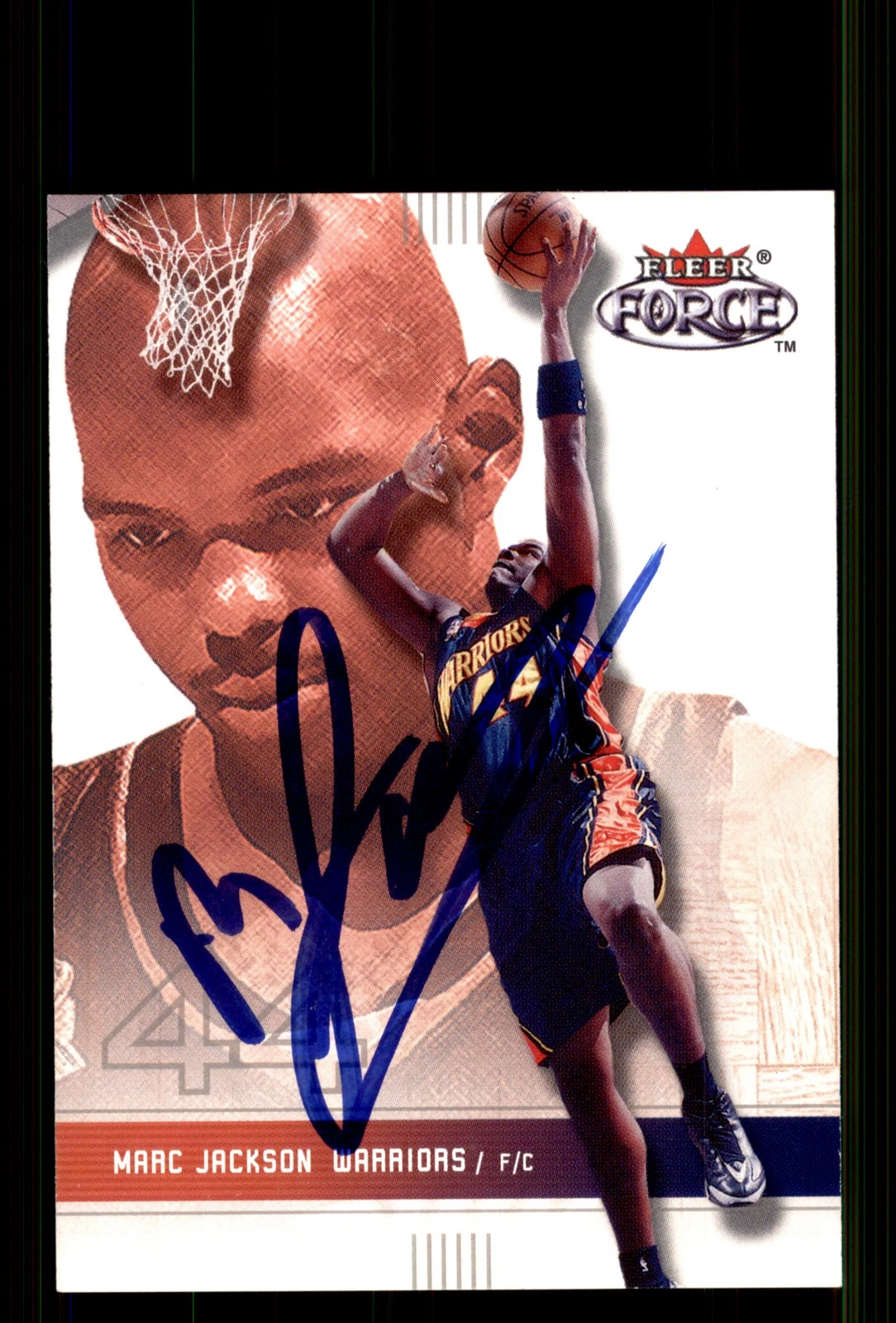 Signed Basketball Card Auto Marc Jackson 2001-02 Fleer Force #63 Warriors