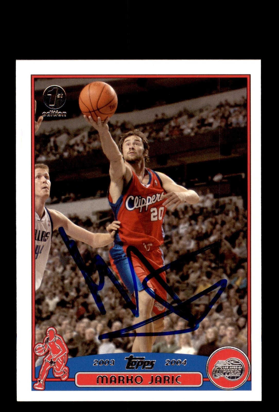 Signed Basketball Card Auto Marko Jaric 2003-04 Topps #101 Clippers