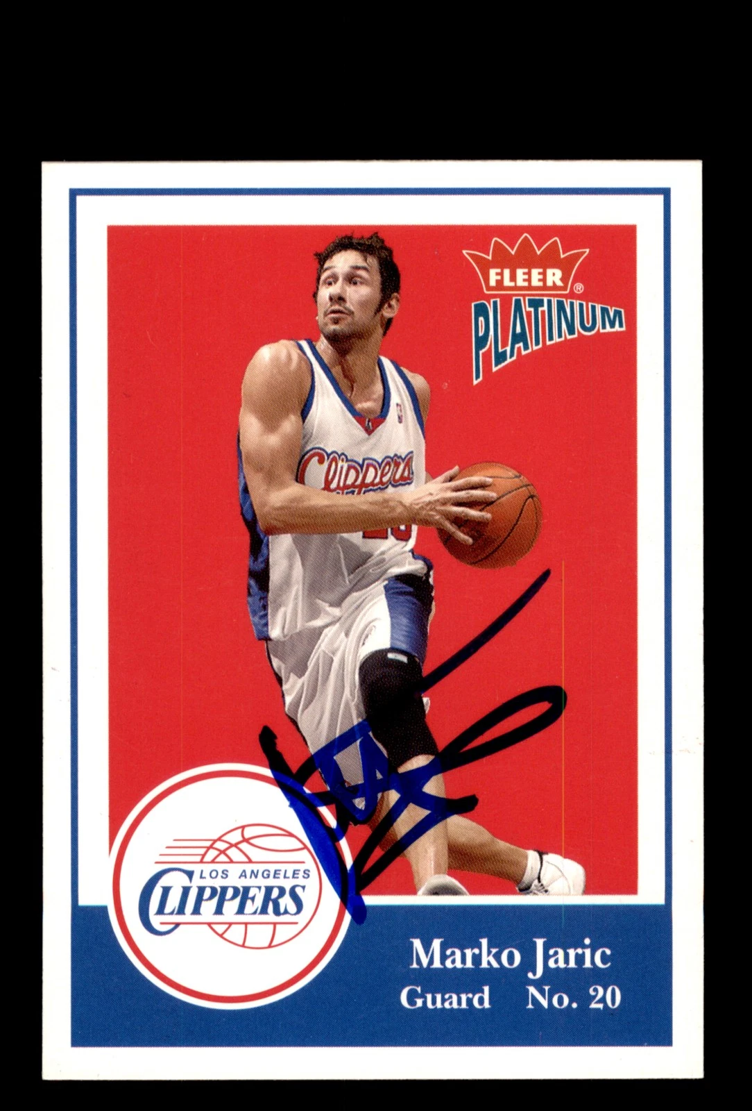 Signed Basketball Card Auto Marko Jaric 2003-04 Fleer Platinum #132 Clippers