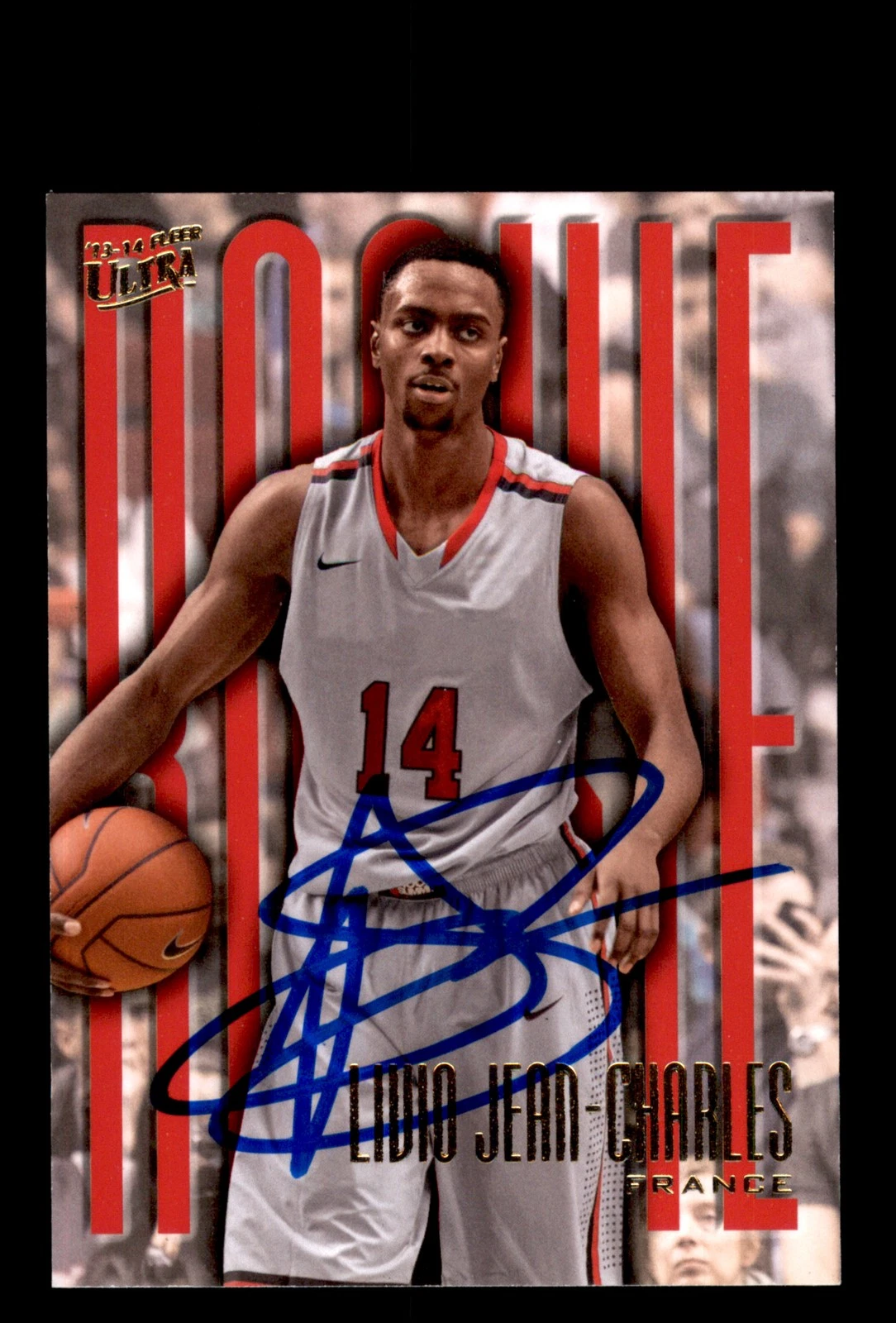 Signed Basketball Card Auto Livio Jean-Charles 2013-14 Fleer Retro #198 France
