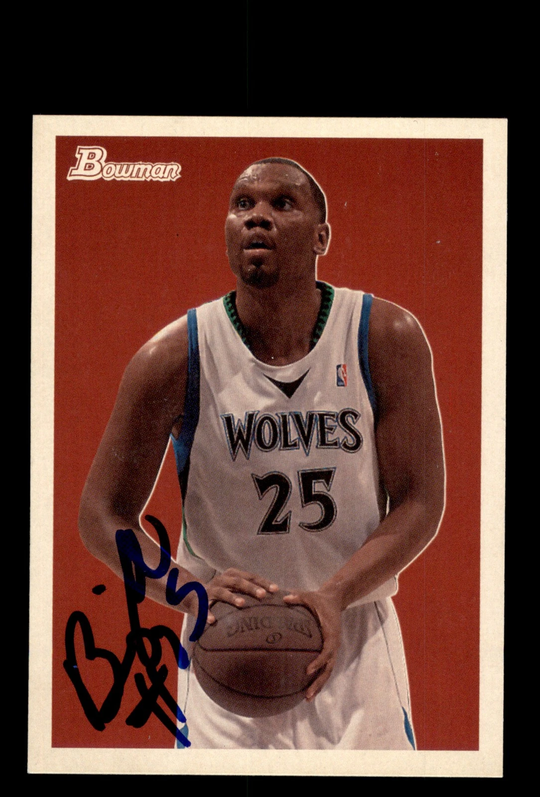 Signed Basketball Card Auto Al Jefferson 2009-10 Bowman 48 #45 Timberwolves
