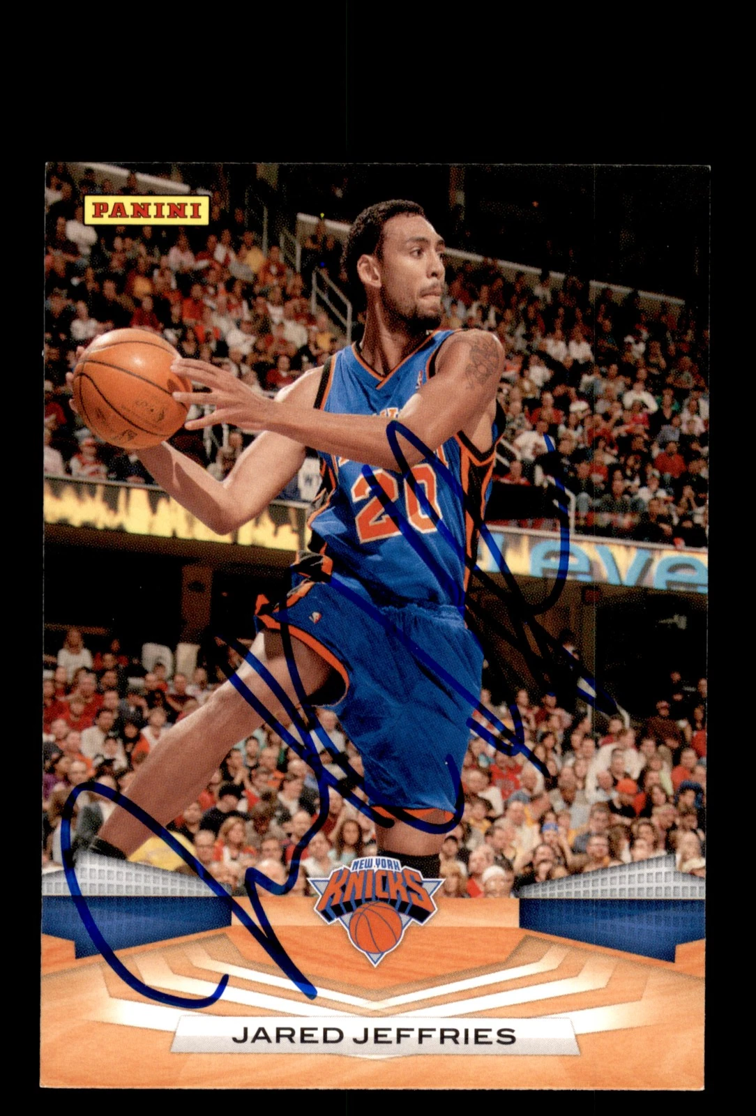 Signed Basketball Card Auto Jared Jeffries 2009-10 Panini #28 New York Knicks