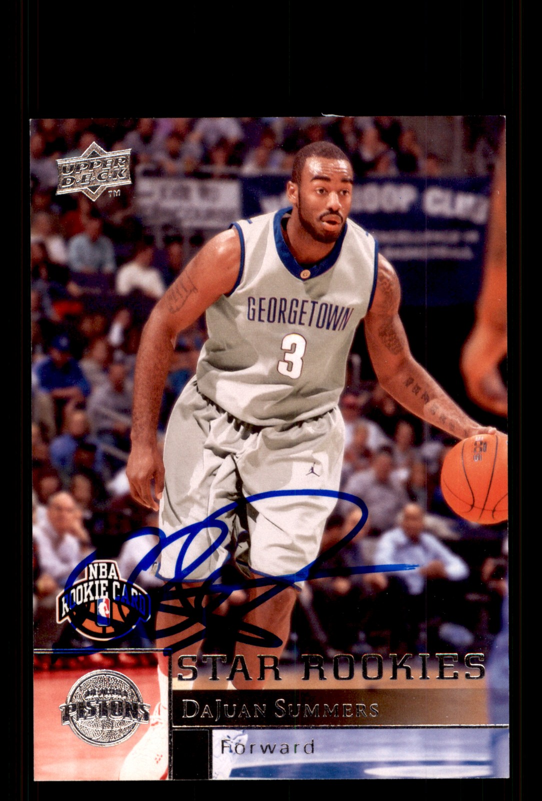 Signed Basketball Card Auto DaJuan Summers 2009-10 Upper Deck #206 Pistons