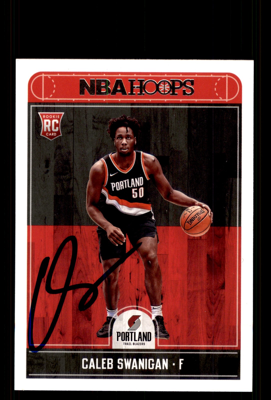 Signed Basketball Card Auto Caleb Swanigan 2017-18 Hoops #276 Trail Blazers