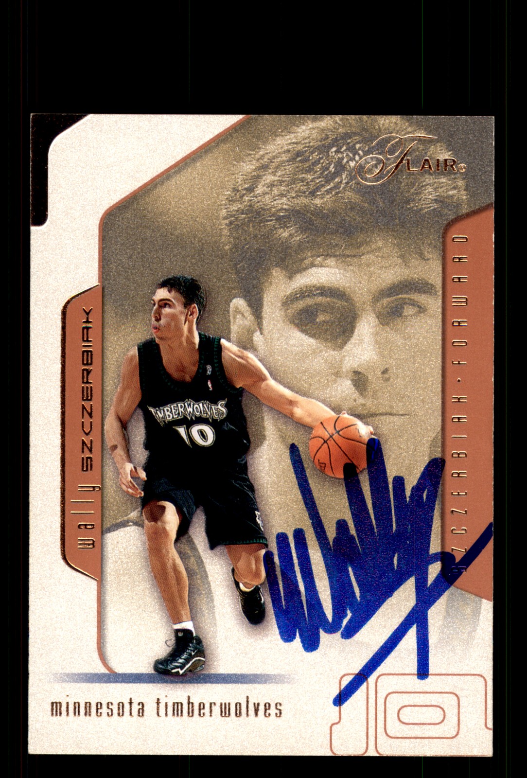 Signed Basketball Card Auto Wally Szczerbiak 2001-02 Flair #10 Timberwolves