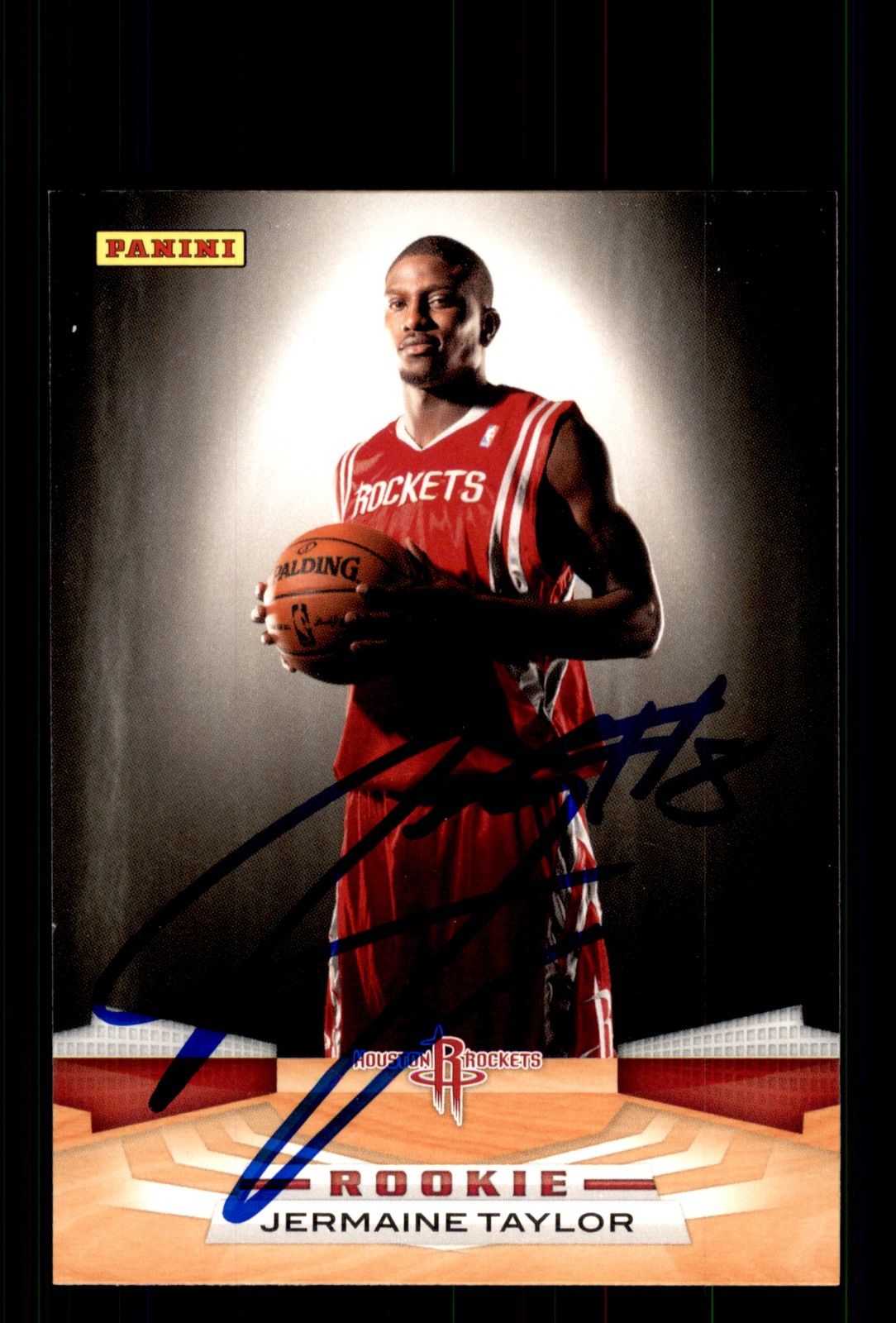 Signed Basketball Card Auto Jermaine Taylor 2009-10 Panini #332 Houston Rockets