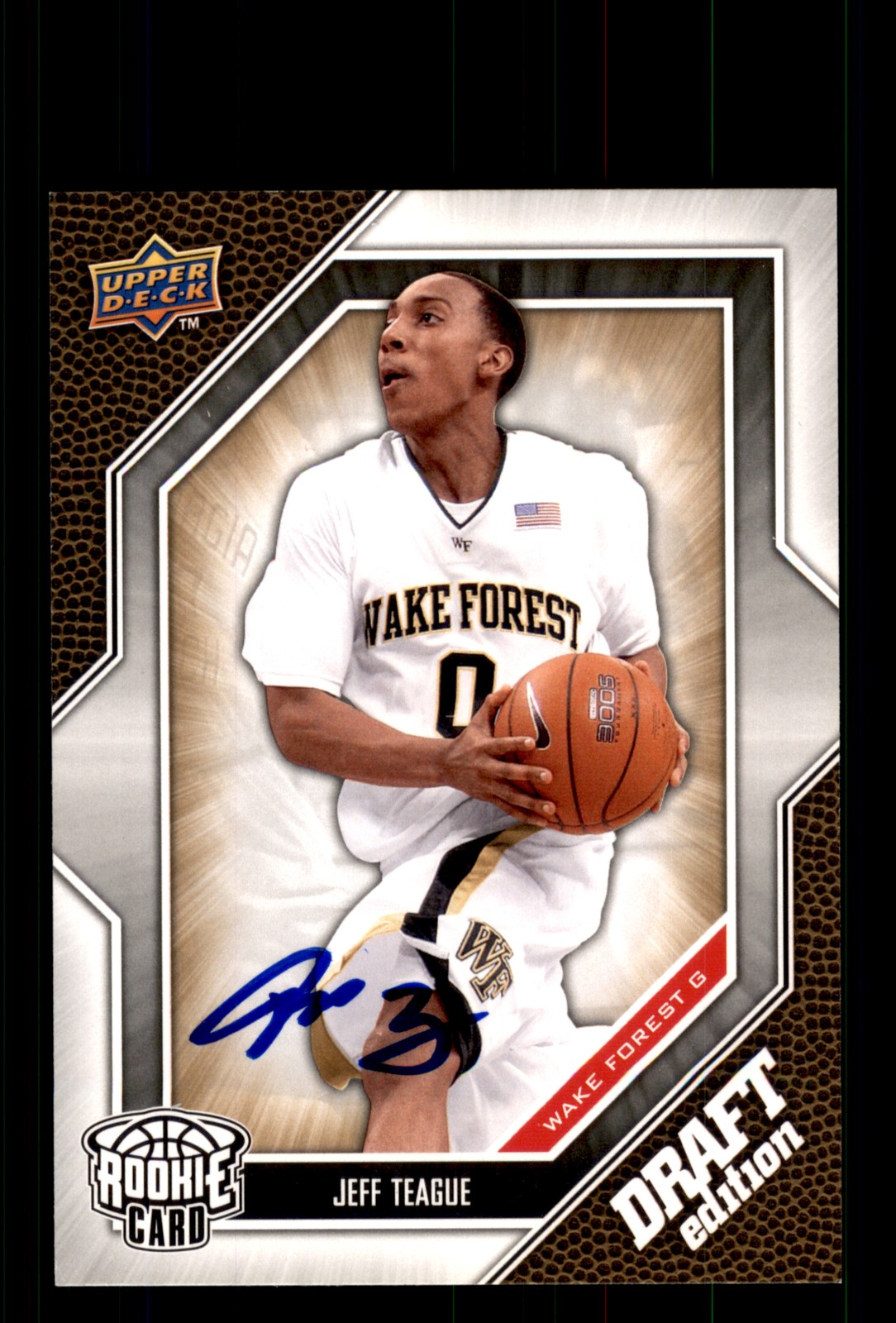 Signed Basketball Card Auto Jeff Teague 2009-10 Upper Deck Draft Edition #51