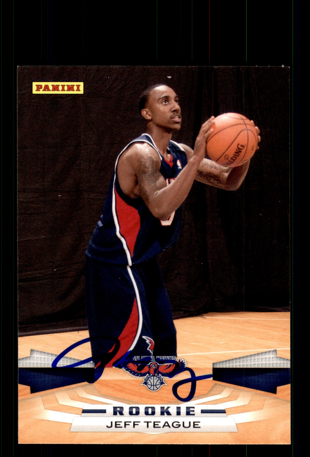 Signed Basketball Card Auto Jeff Teague 2009-10 Panini #319 Atlanta Hawks