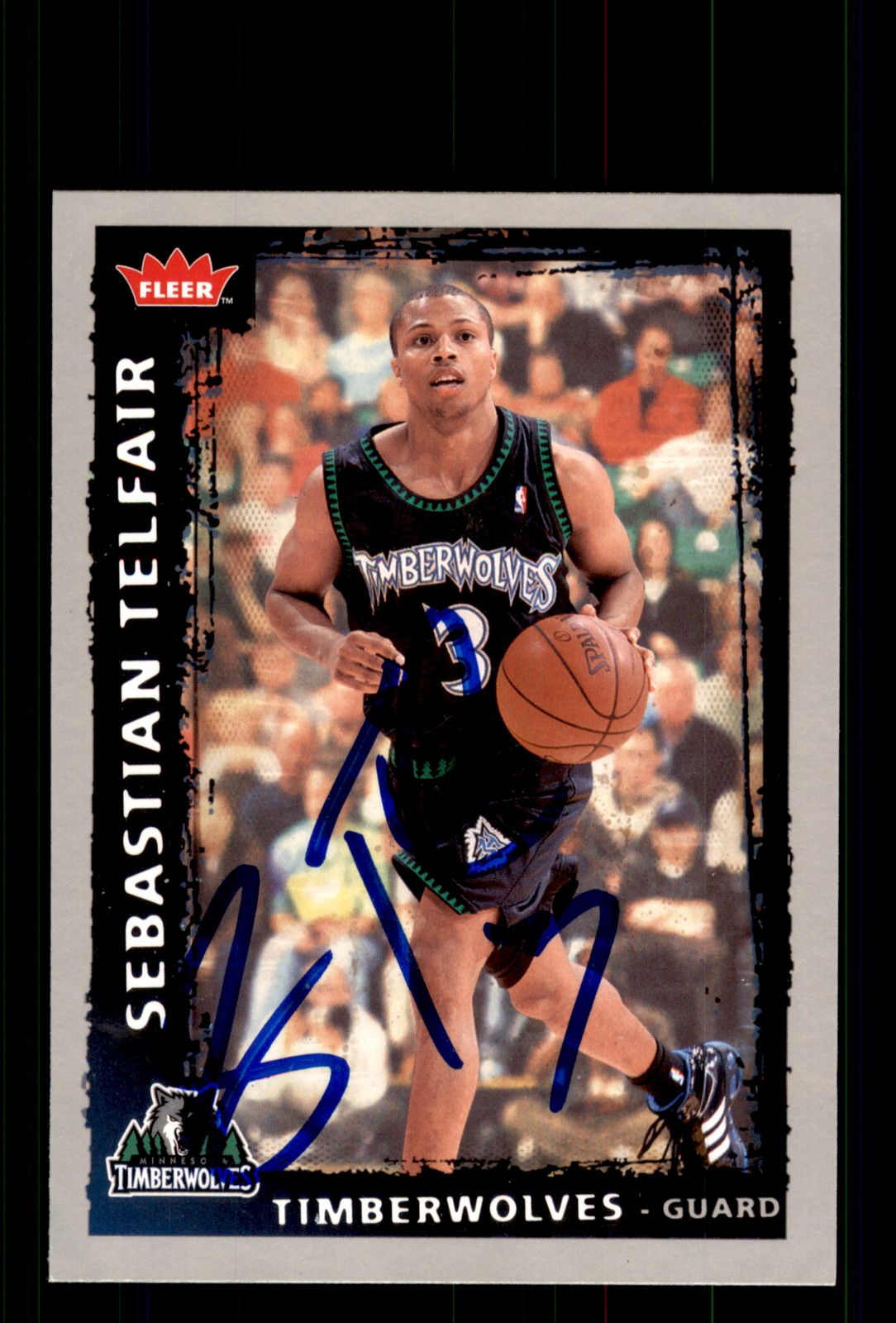 Signed Basketball Card Auto Sebastian Telfair 2008-09 Fleer #188 Timberwolves