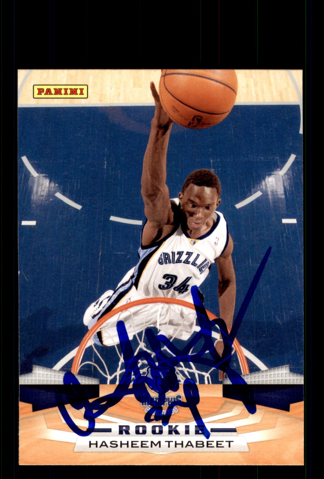 Signed Basketball Card Auto Hasheem Thabeet 2009-10 Panini #302 Grizzlies