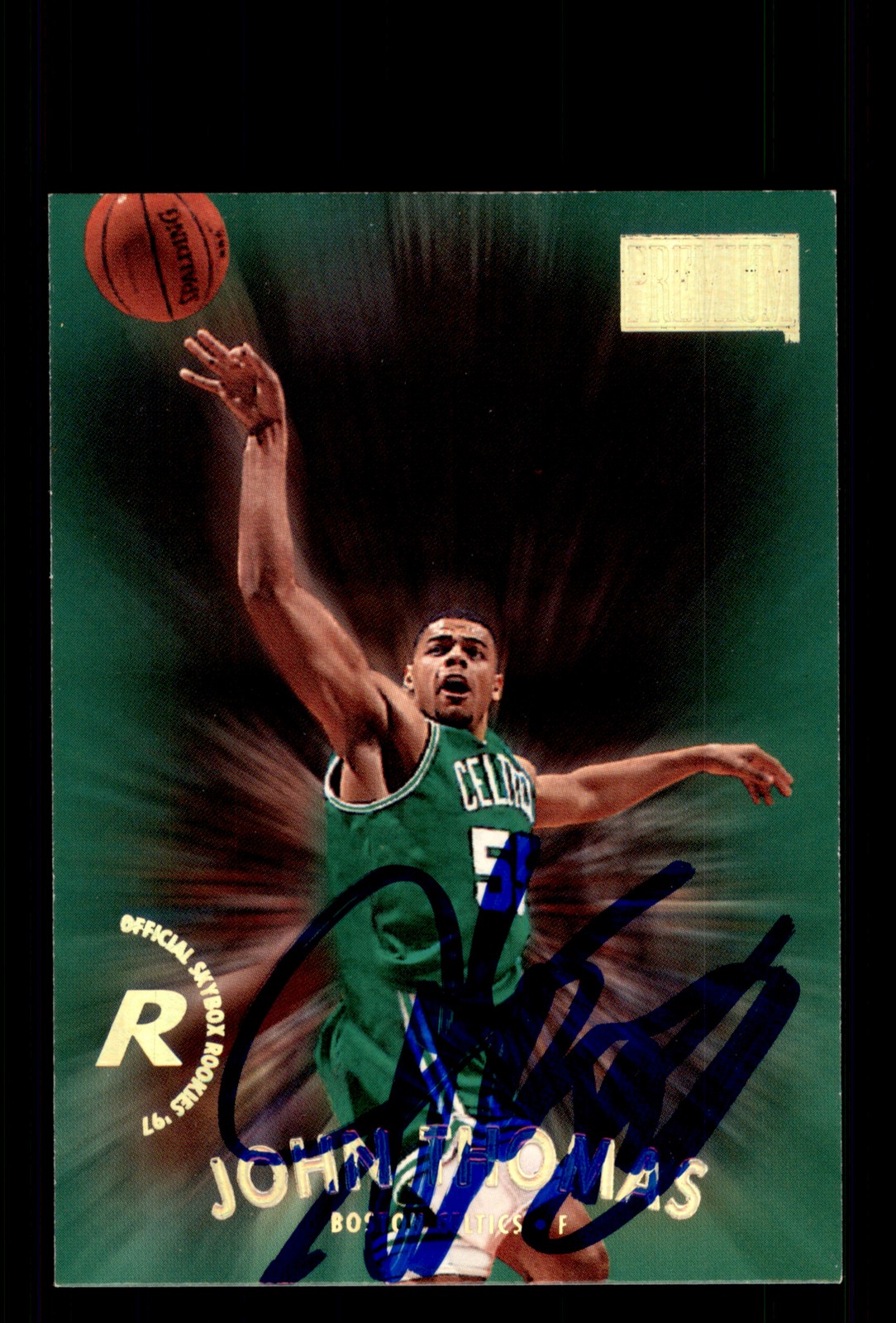 Signed Basketball Card Auto John Thomas 1997-98 SkyBox Premium #150 Celtics