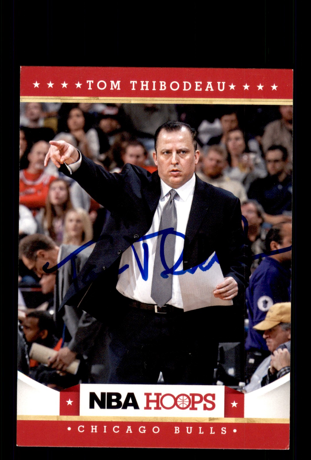 Signed Basketball Card Auto Tom Thibodeau 2012-13 Hoops #81 Chicago Bulls