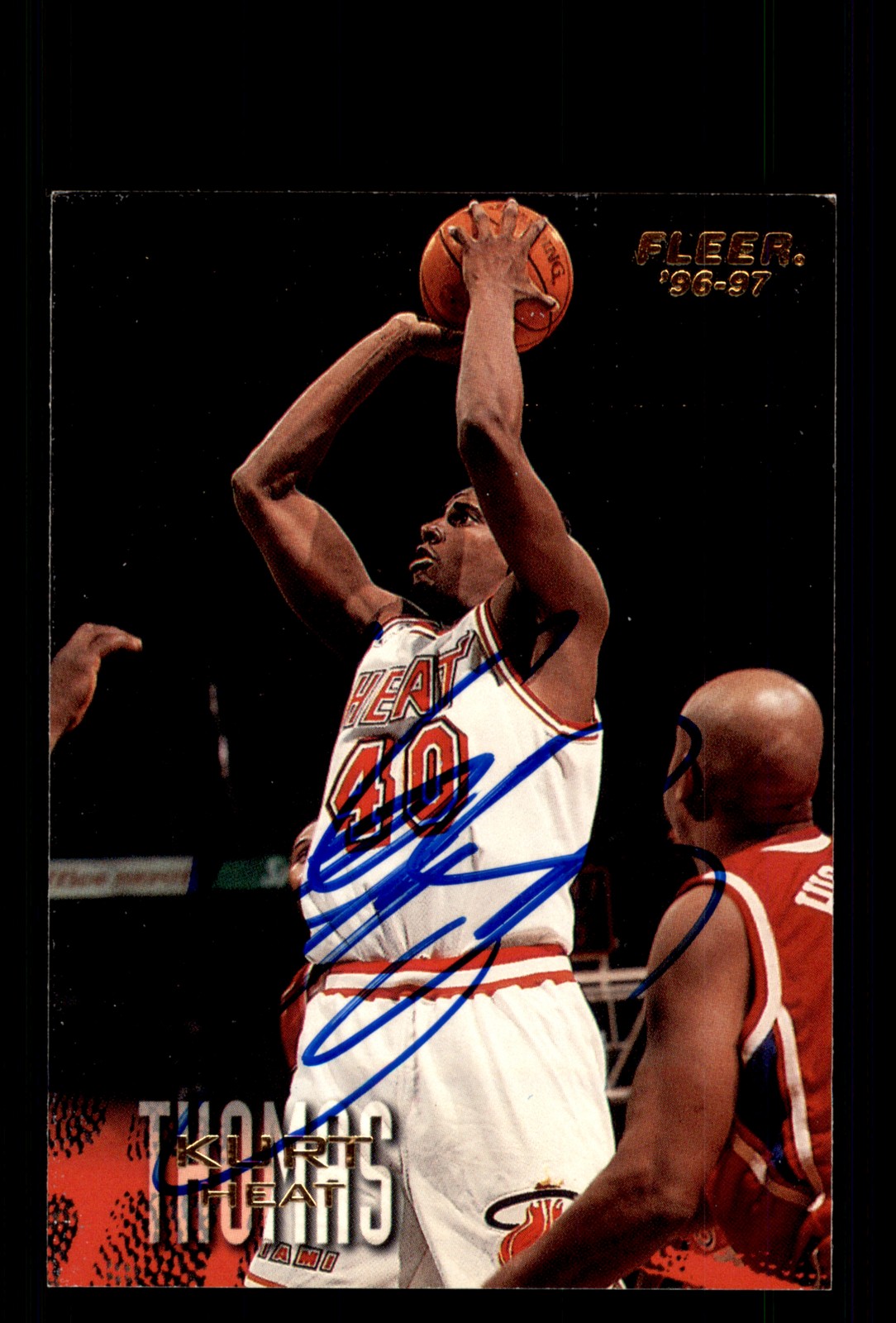 Signed Basketball Card Auto Kurt Thomas 1996-97 Fleer #59 Miami Heat