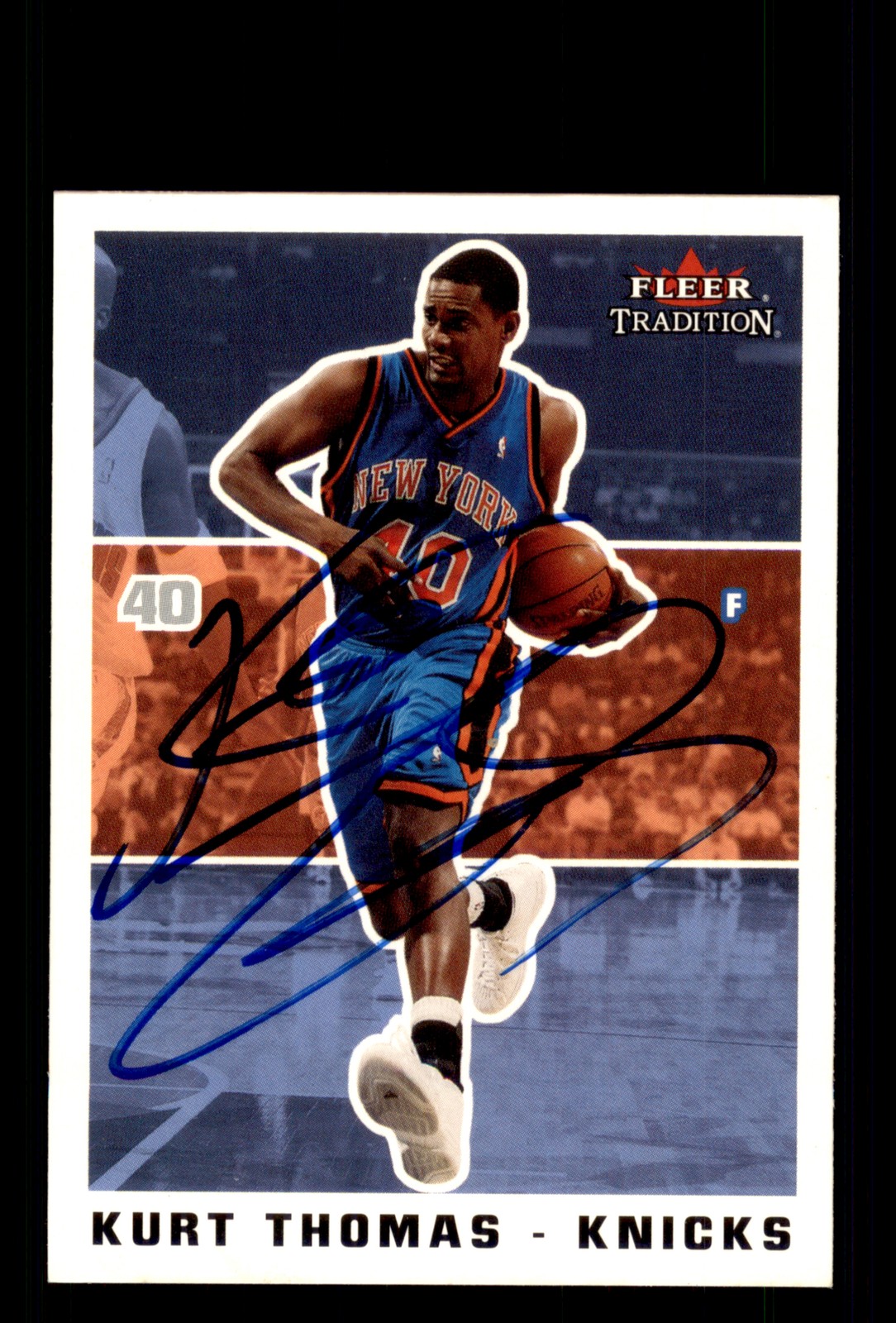Signed Basketball Card Auto Kurt Thomas 2003-04 Fleer Tradition #31 Knicks