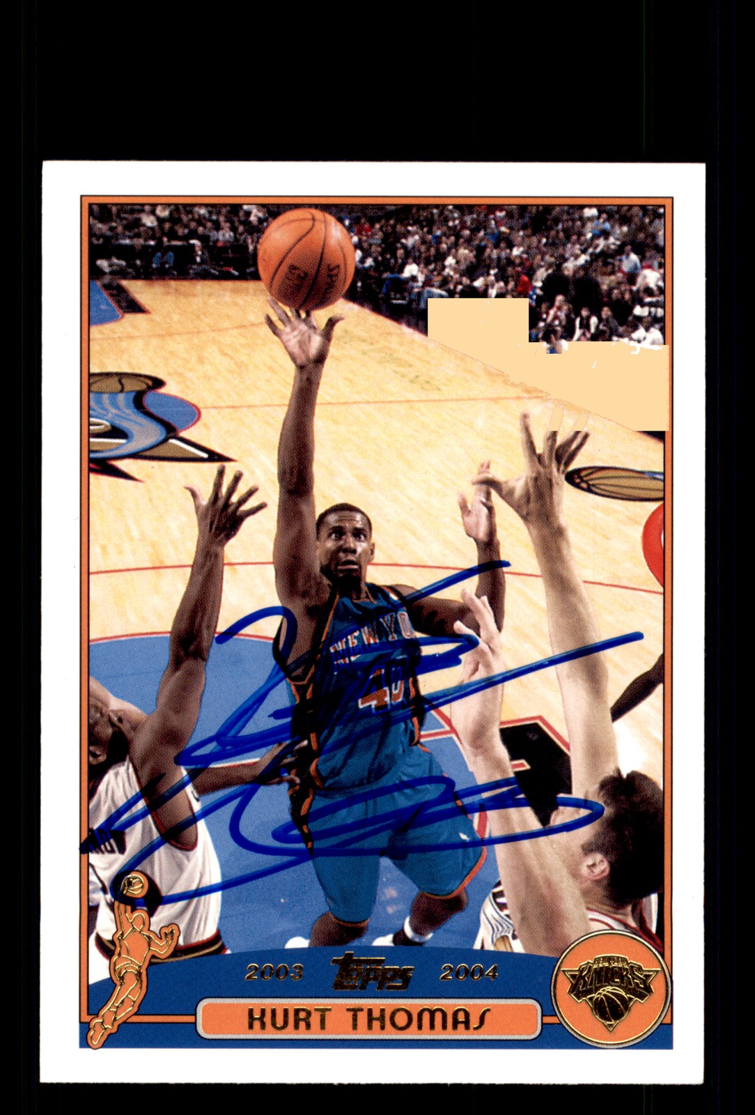Signed Basketball Card Auto Kurt Thomas 2003-04 Topps #151 New York Knicks