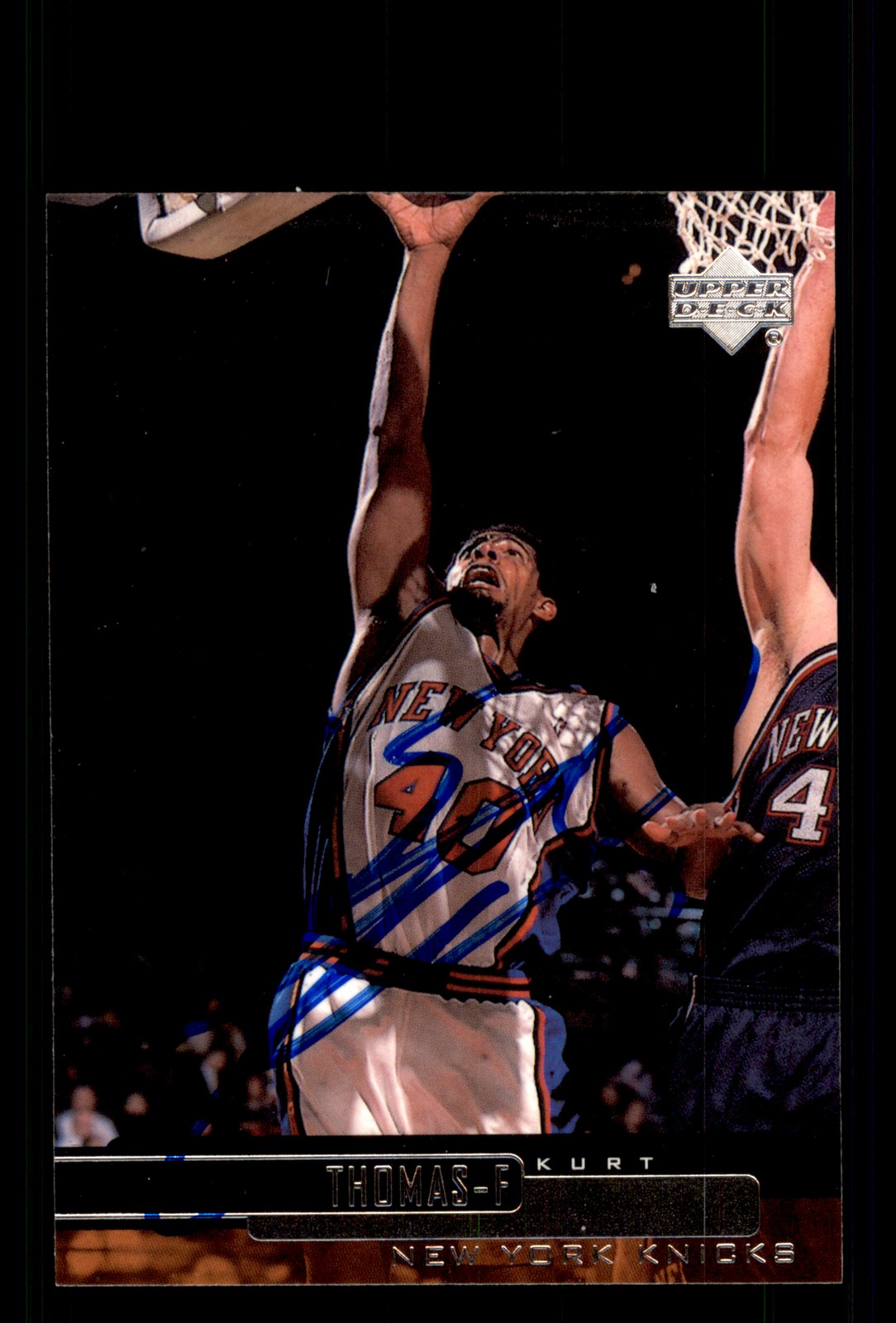 Signed Basketball Card Auto Kurt Thomas 1999-00 Upper Deck #260 New York Knicks