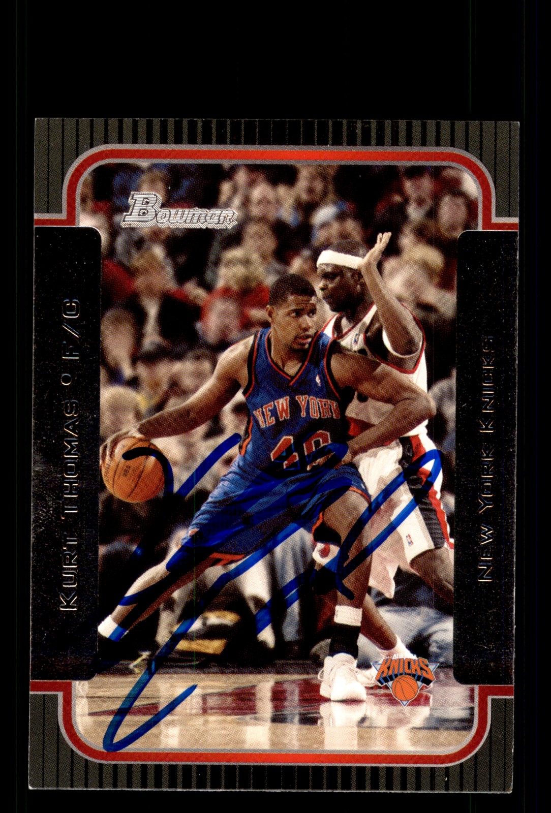 Signed Basketball Card Auto Kurt Thomas 2003-04 Bowman #41 New York Knicks