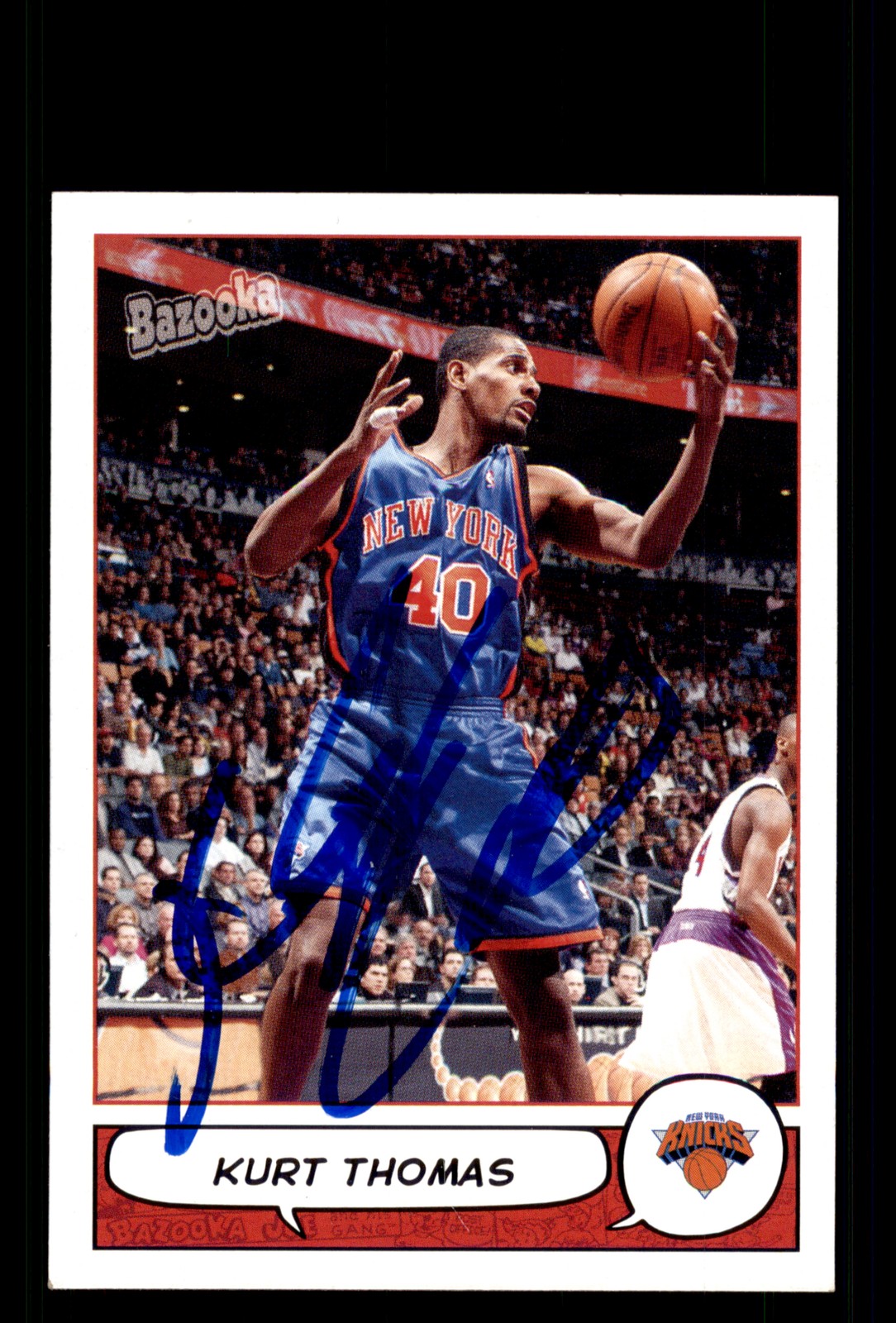 Signed Basketball Card Auto Kurt Thomas 2004-05 Bazooka #89 New York Knicks