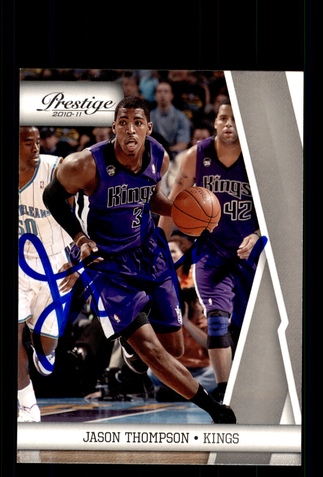 Signed Basketball Card Auto Jason Thompson 2010-11 Panini Prestige #103 Kings