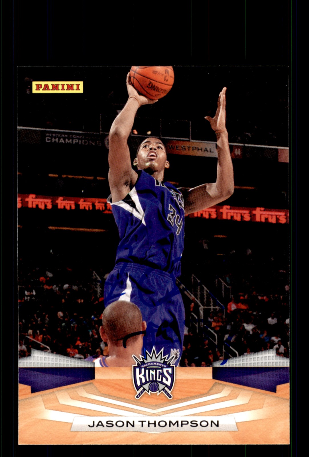 Signed Basketball Card Auto Jason Thompson 2009-10 Panini #295 Sacramento Kings