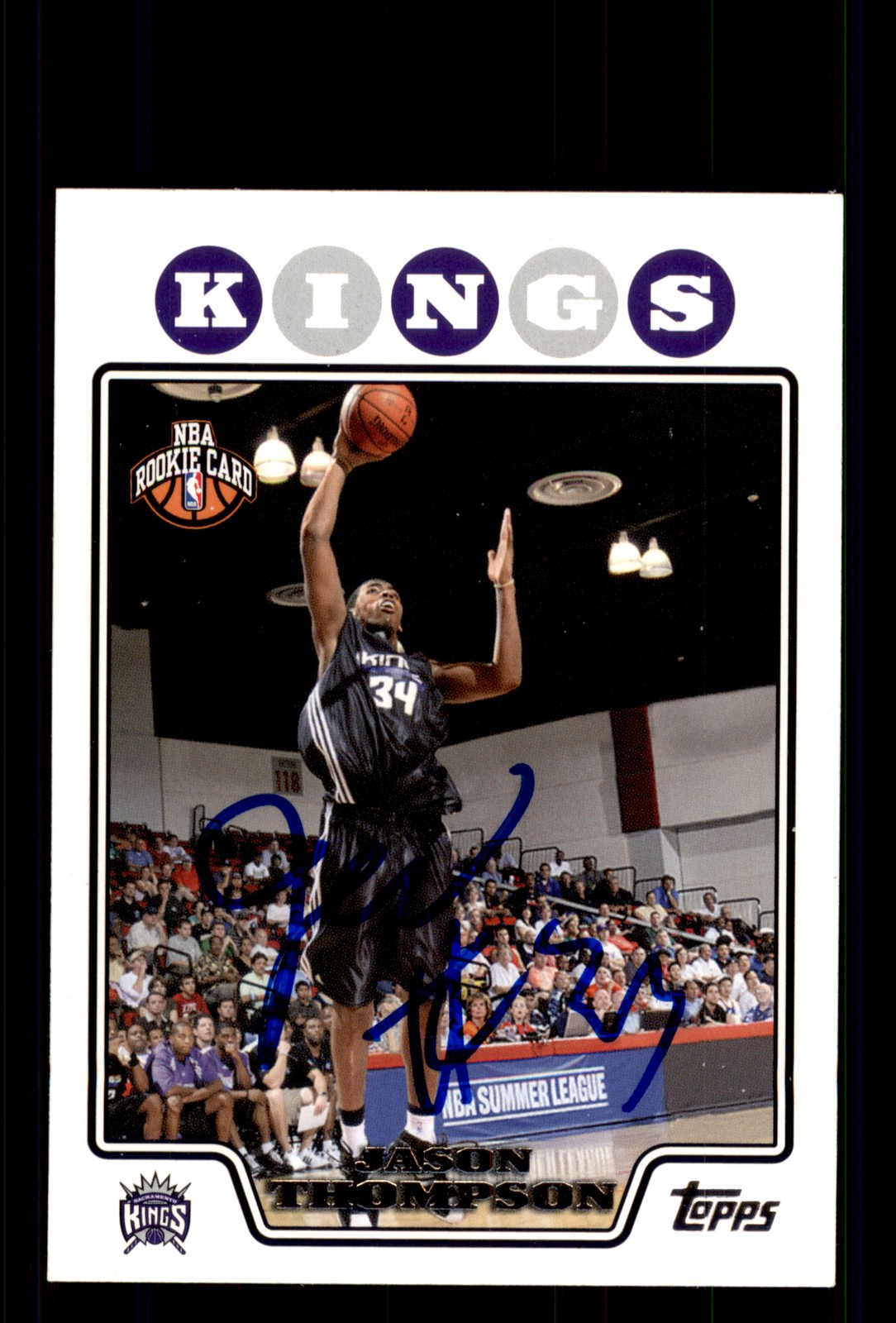 Signed Basketball Card Auto Jason Thompson 2008-09 Topps #207 Kings
