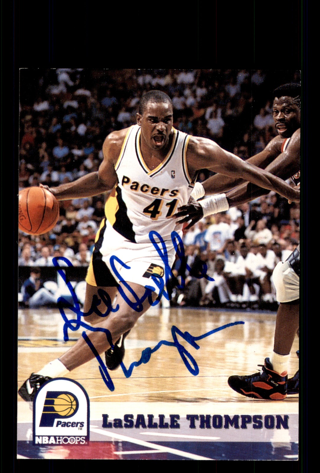 Signed Basketball Card Auto LaSalle Thompson 1993-94 Hoops #348 Indiana Pacers