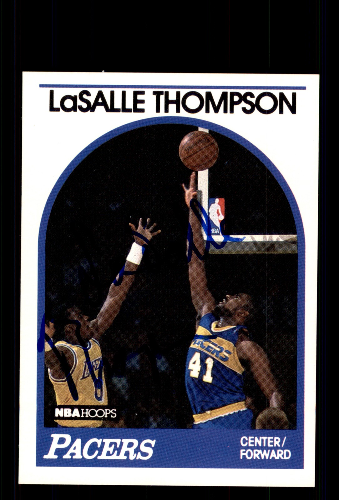 Signed Basketball Card Auto LaSalle Thompson 1989-90 Hoops #281 Indiana Pacers