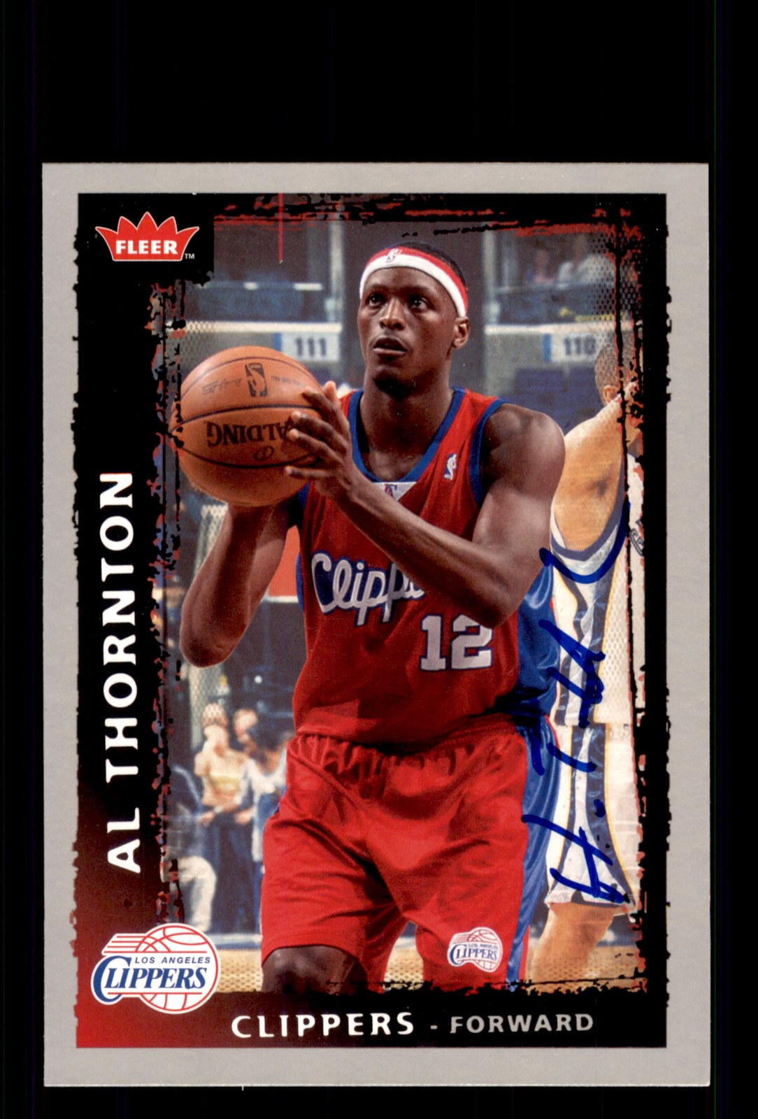 Signed Basketball Card Auto Al Thornton 2008-09 Fleer #180 Los Angeles Clippers