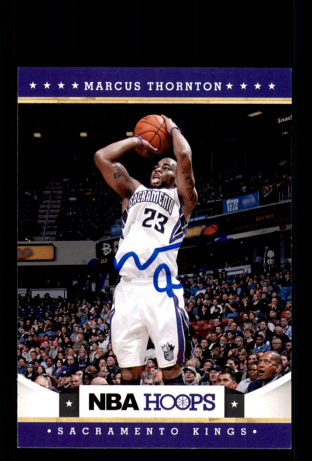 Signed Basketball Card Auto Marcus Thornton 2012-13 Hoops #211 Sacramento Kings