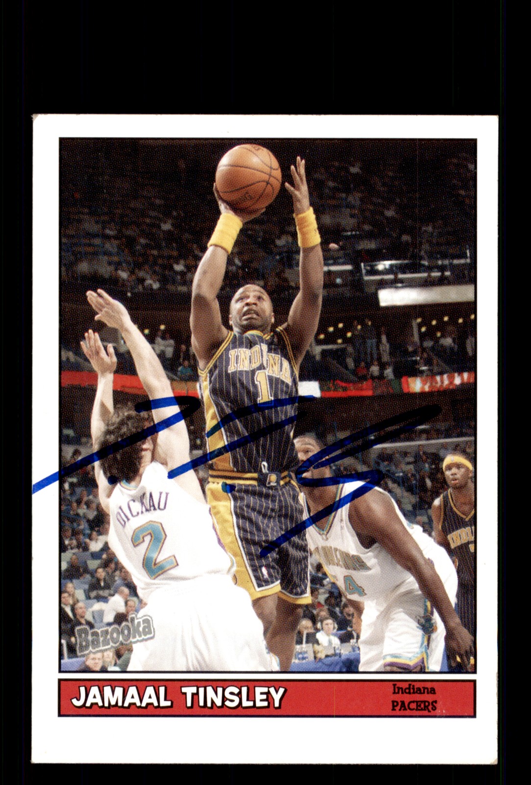 Signed Basketball Card Auto Jamaal Tinsley 2005-06 Bazooka #147 Indiana Pacers