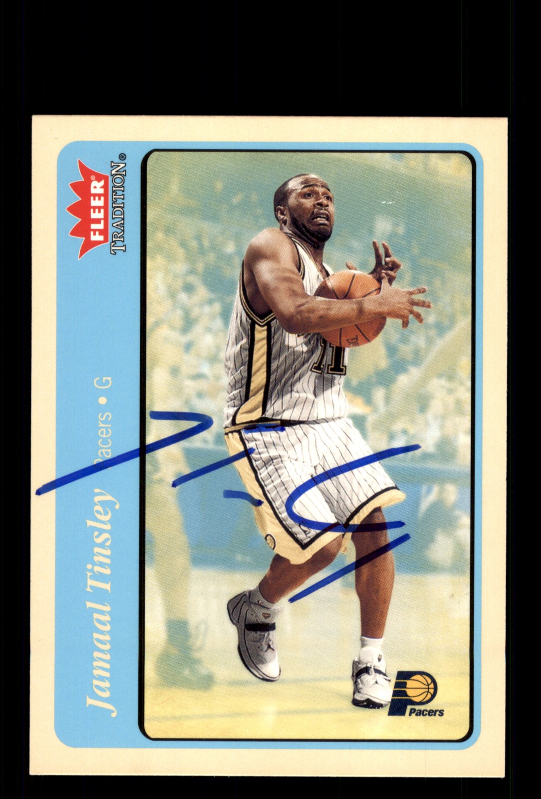 Signed Basketball Card Auto Jamaal Tinsley 2004-05 Fleer Tradition #143 Blue