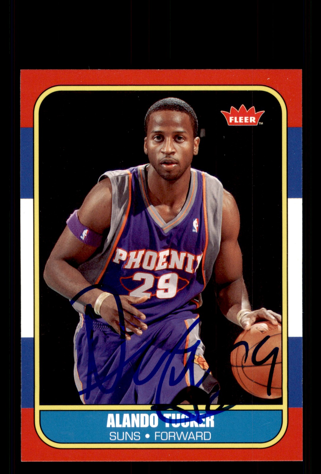 Signed Basketball Card Auto Alando Tucker 2007-08 Fleer #86R-156 Phoenix Suns