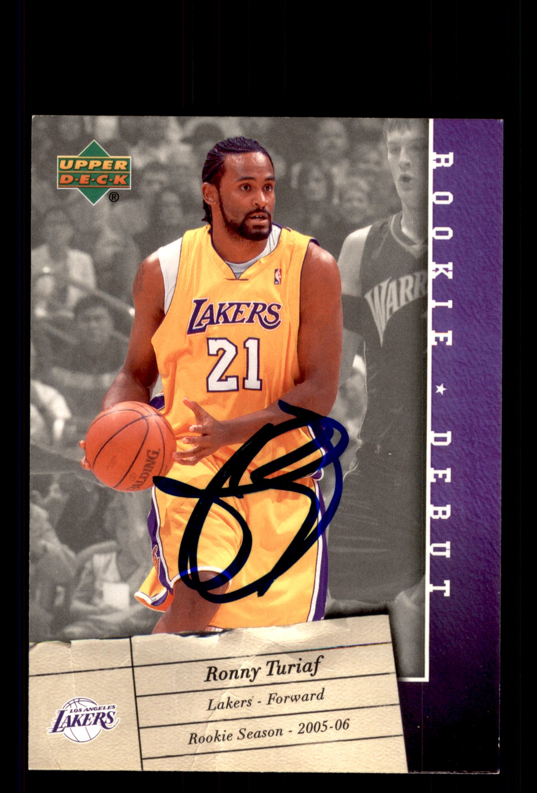 Signed Basketball Card Auto Ronny Turiaf 2006-07 Upper Deck Rookie Debut #42