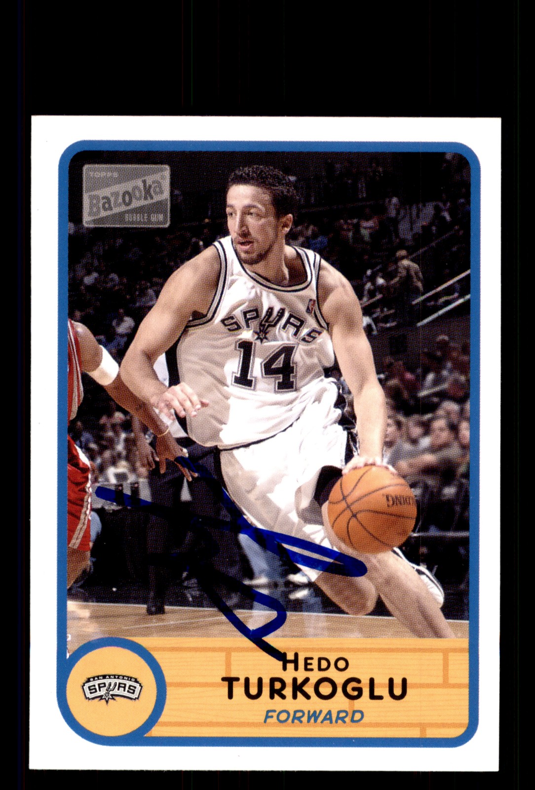 Signed Basketball Card Auto Hedo Turkoglu 2003-04 Bazooka #156 San Antonio Spurs