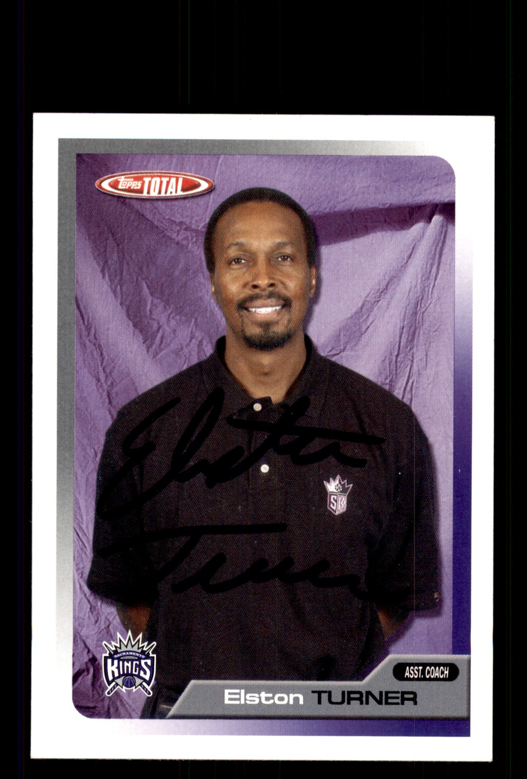 Signed Basketball Card Auto Elston Turner 2005-06 Topps Total #410 Kings