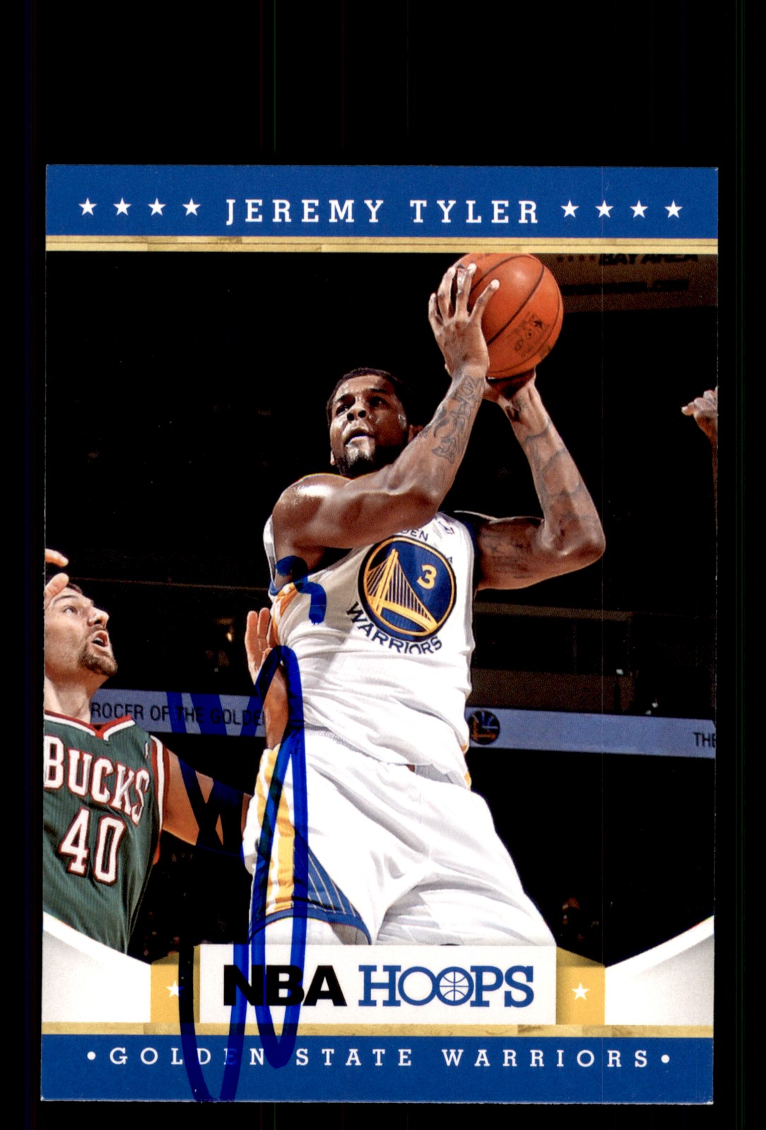 Signed Basketball Card Auto Jeremy Tyler 2012-13 Hoops #254 Warriors