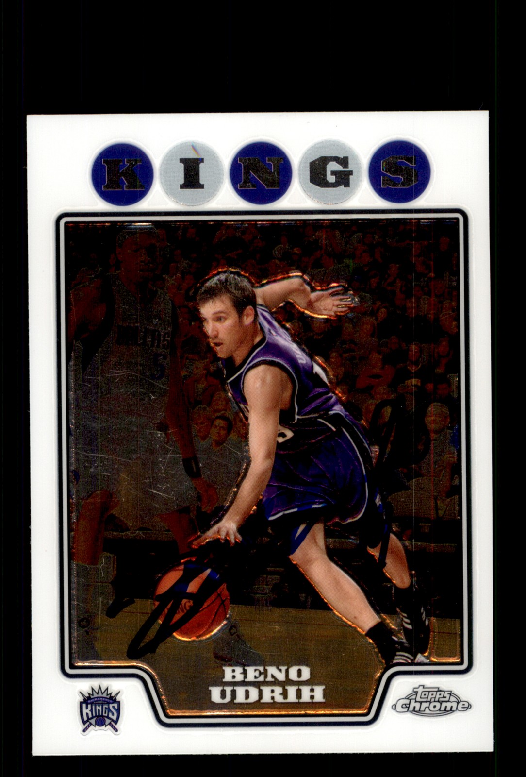 Signed Basketball Card Auto Beno Udrih 2008-09 Topps Chrome #135 Kings