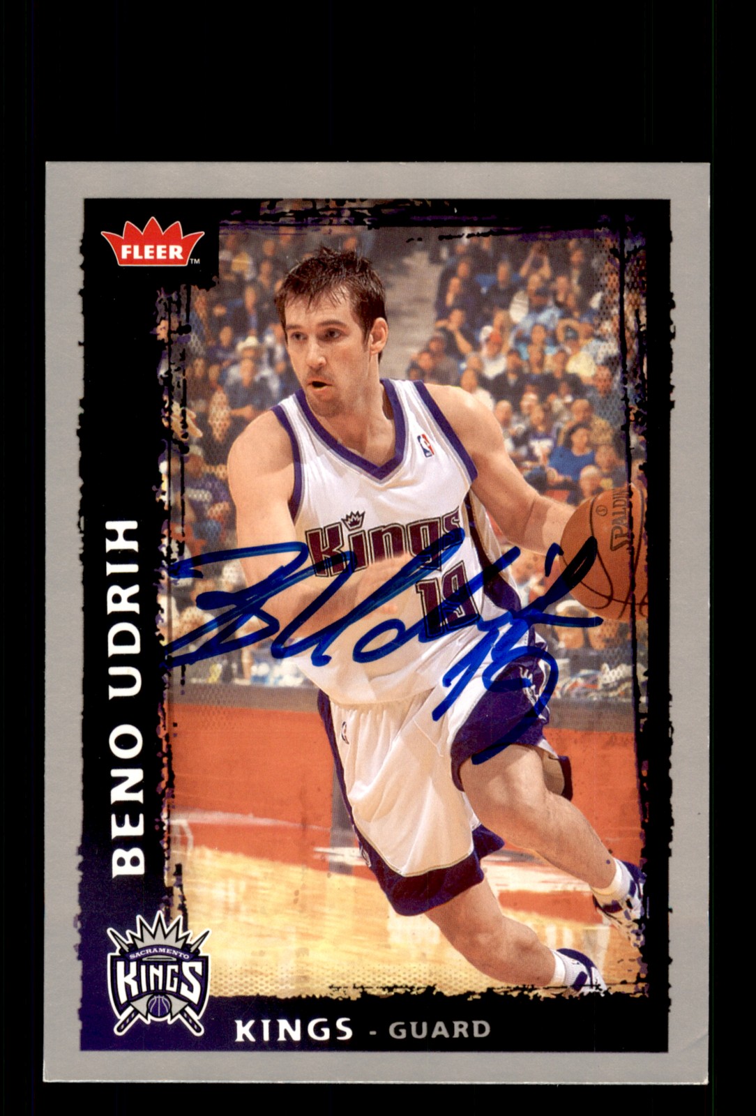 Signed Basketball Card Auto Beno Udrih 2008-09 Fleer #170 Kings