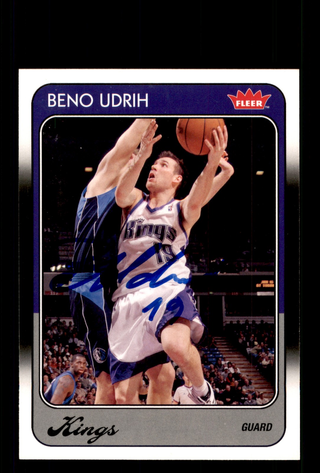 Signed Basketball Card Auto Beno Udrih 2008-09 Fleer #100 Sacramento Kings