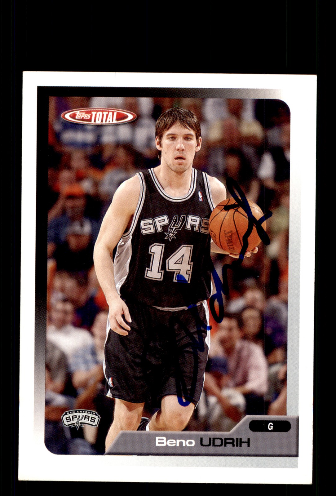 Signed Basketball Card Auto Beno Udrih 2005-06 Topps Total #211 Spurs