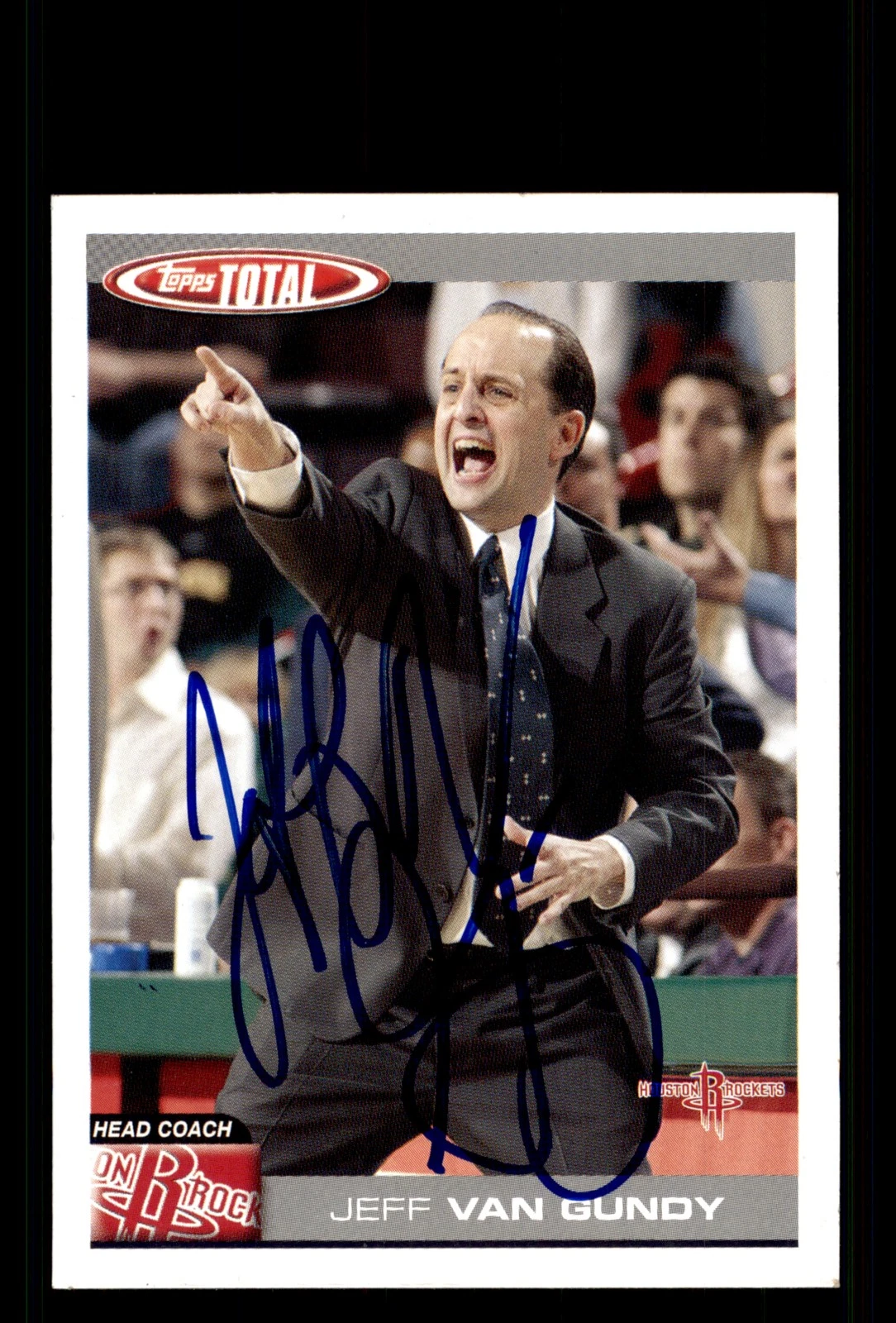 Signed Basketball Card Auto Jeff Van Gundy 2004-05 Topps Total #379 Rockets