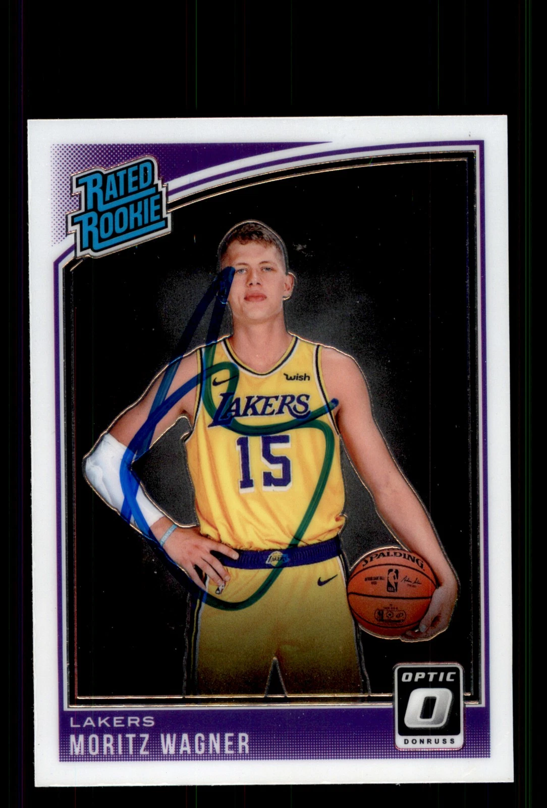 Signed Basketball Card Auto Moritz Wagner 2018-19 Donruss Optic #197 Lakers