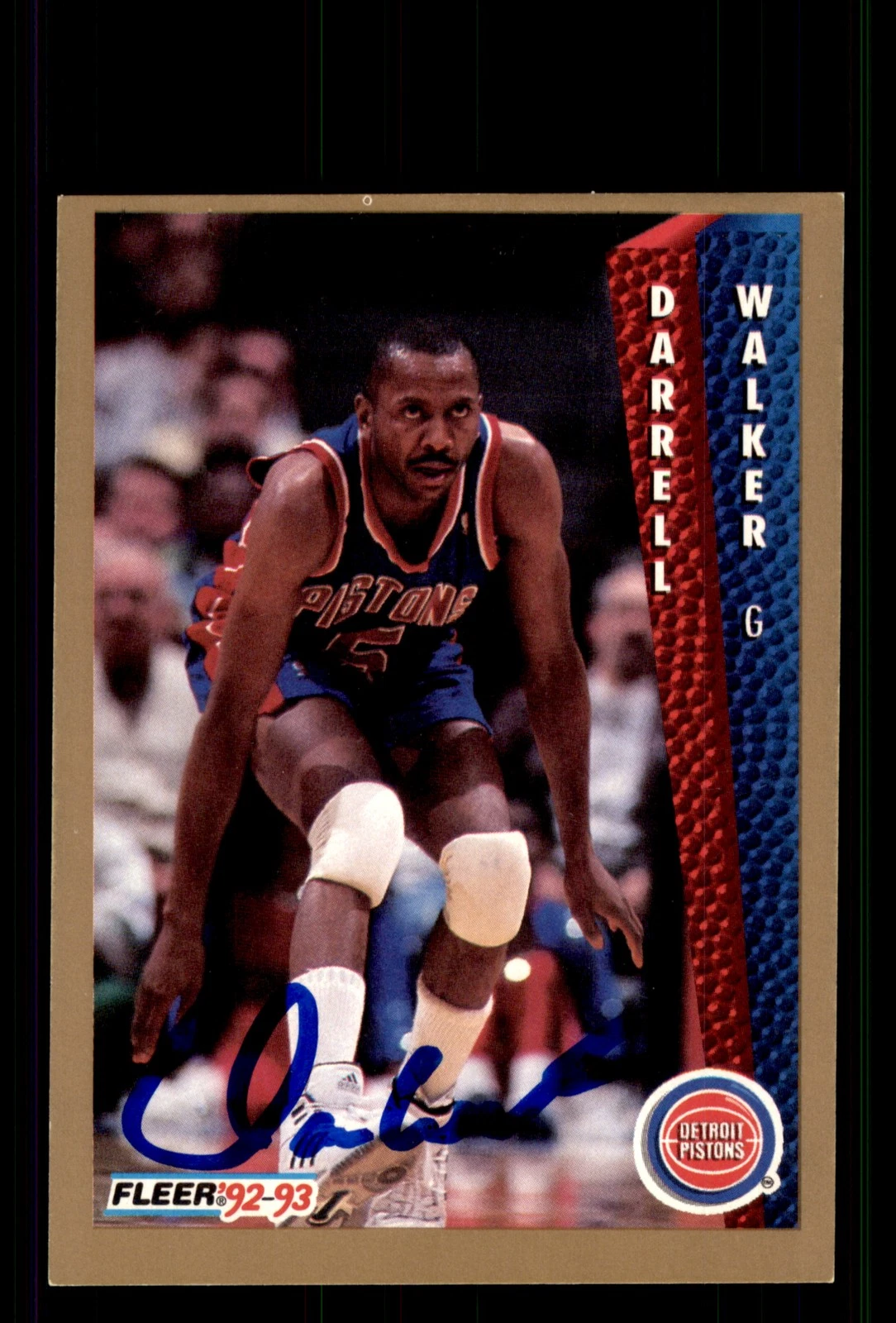 Signed Basketball Card Auto Darrell Walker 1992-93 Fleer #70 Detroit Pistons