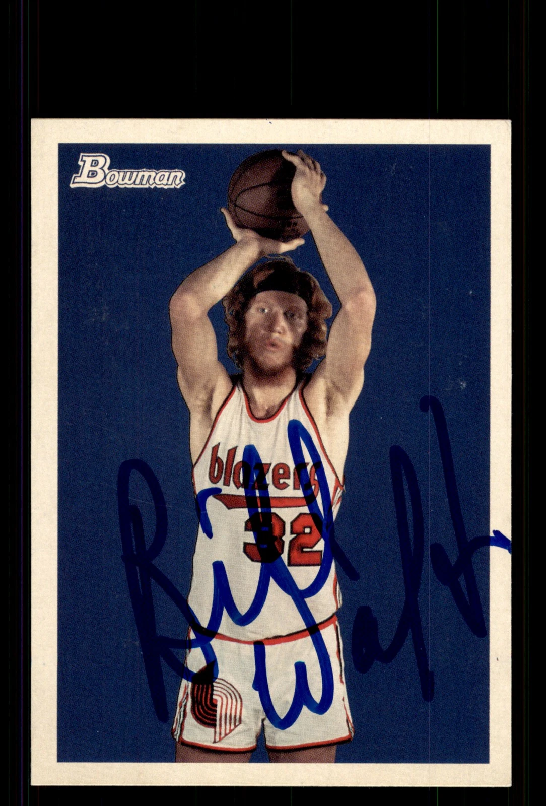 Signed Basketball Card Auto Bill Walton 2009-10 Bowman 48 #97 Trail Blazers