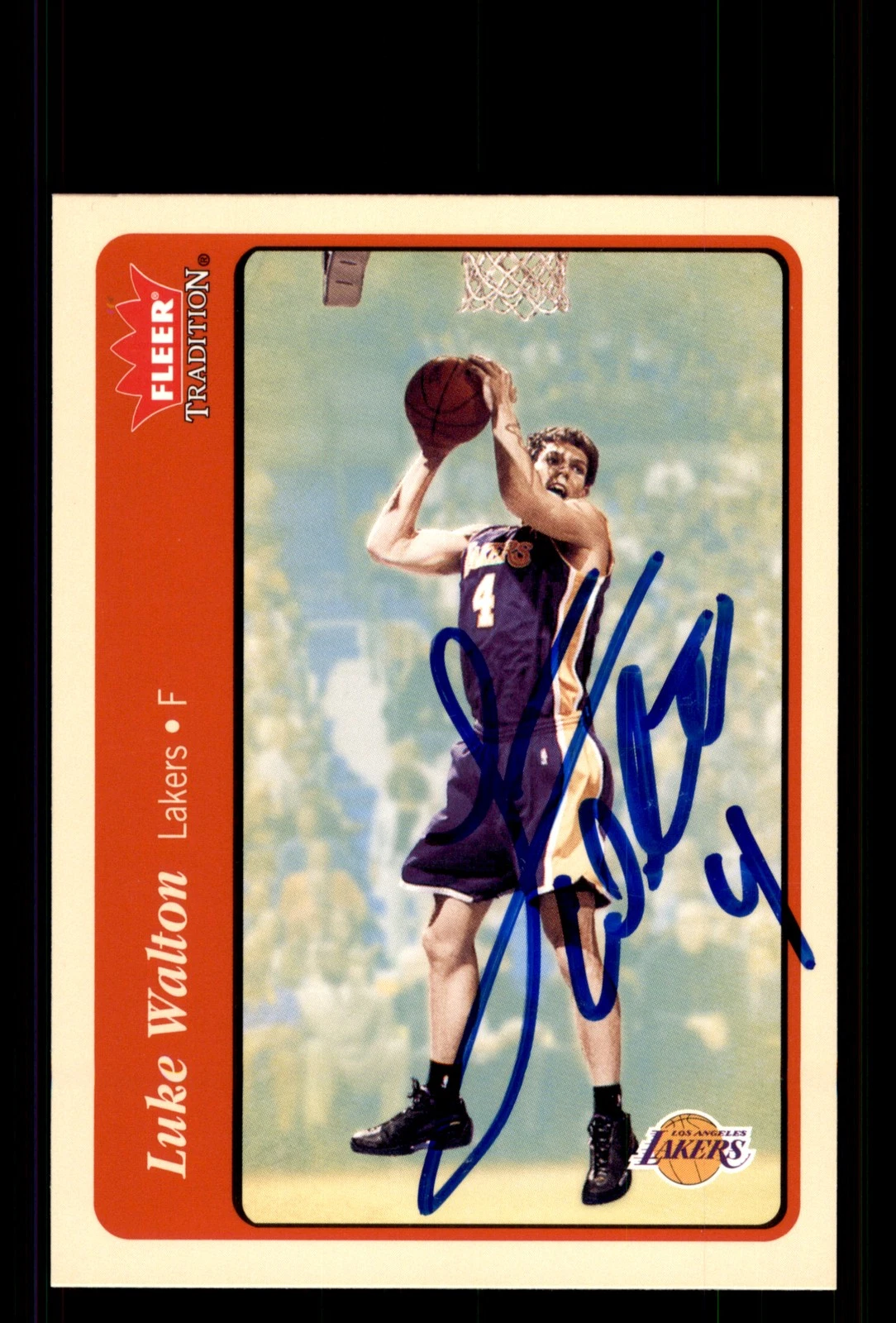 Signed Basketball Card Auto Luke Walton 2004-05 Fleer Tradition #197 Lakers