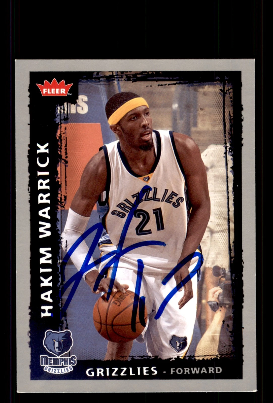 Signed Basketball Card Auto Hakim Warrick 2008-09 Fleer #192 Memphis Grizzlies