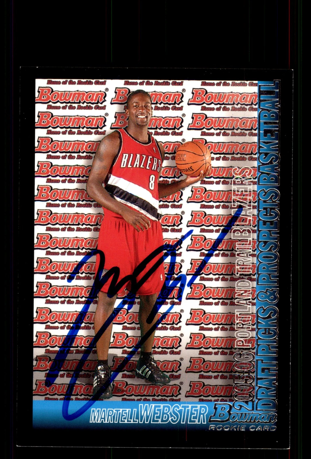 Signed Basketball Card Auto Martell Webster 2005-06 Bowman #133 Trail Blazers