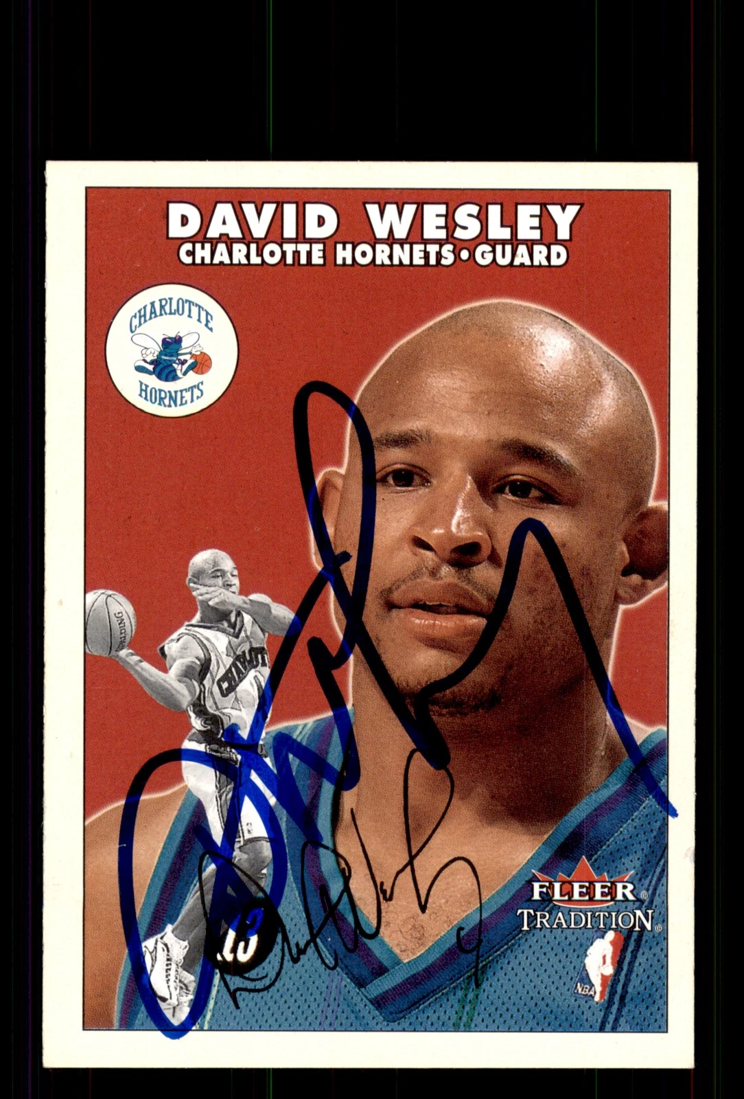 Signed Basketball Card Auto David Wesley 2000-01 Fleer Tradition #89 Hornets